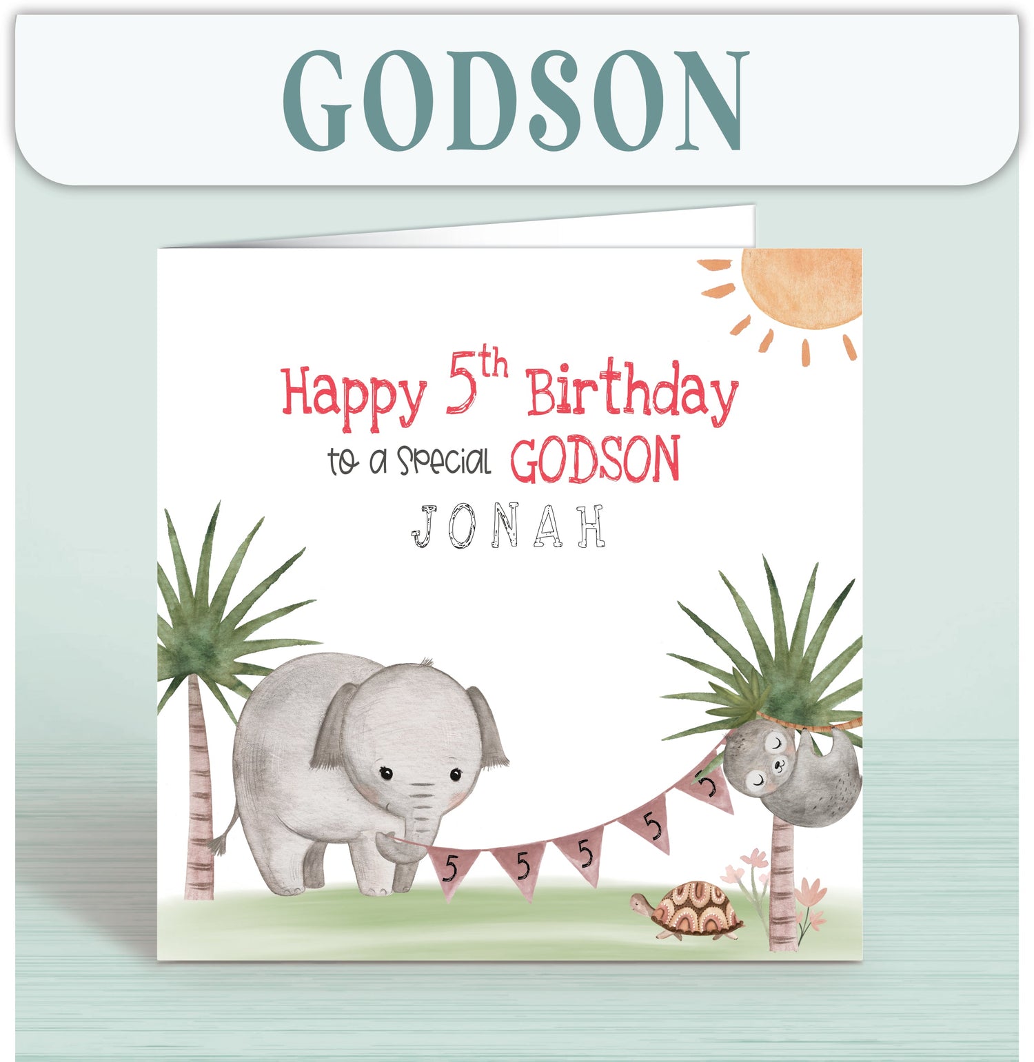 Godson Birthday Cards, Personalised Birthday Cards for Godson Kids Age 1 to 15