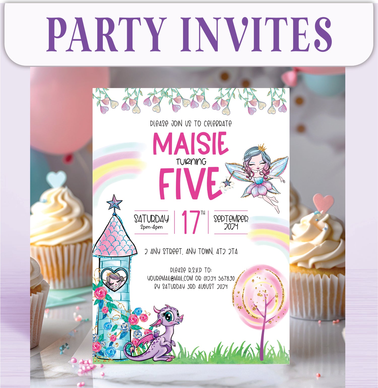 Personalised Party Invitations for Kids Birthday Parties & Adults Birthday Parties