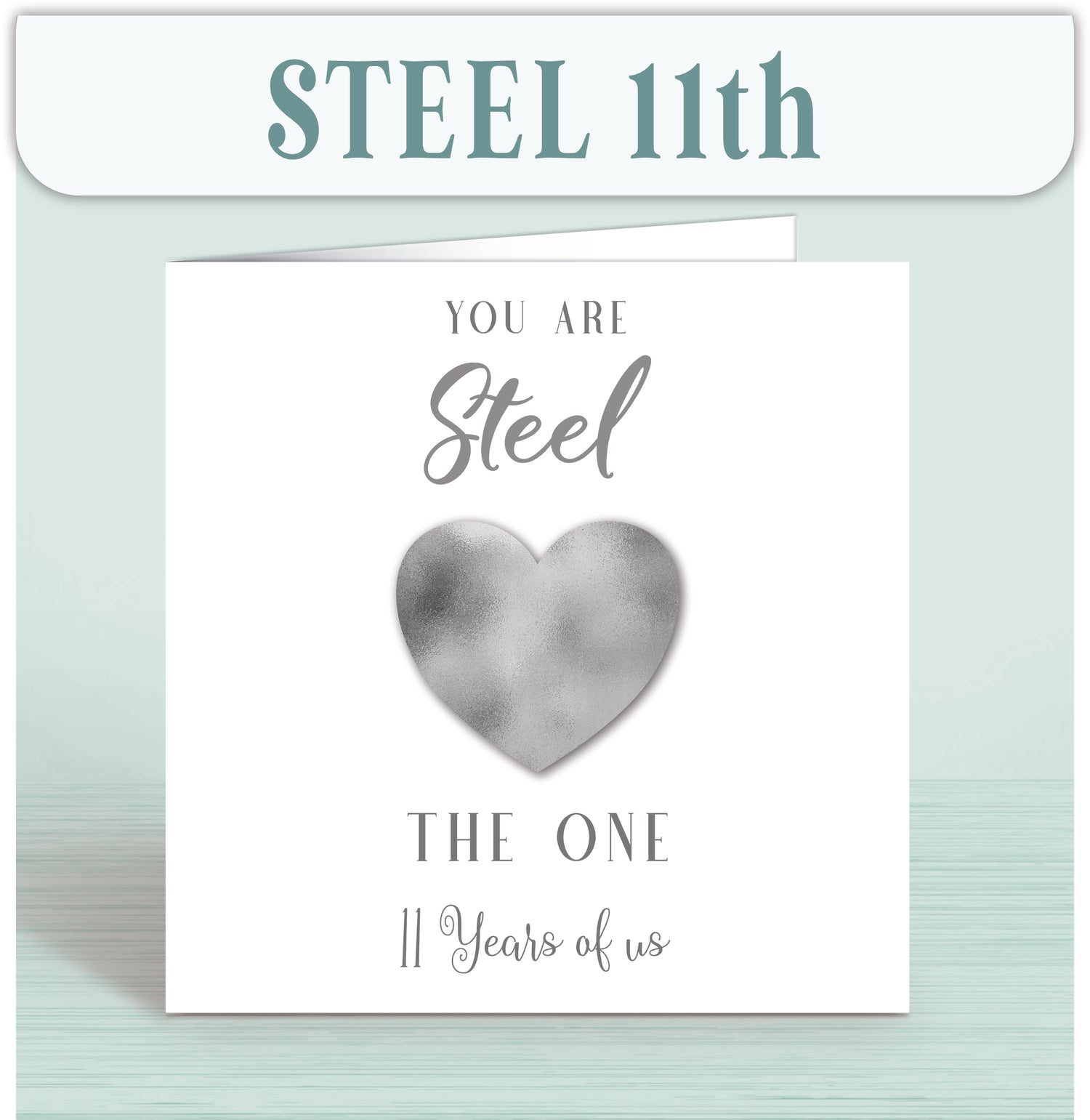 Steel 11th Anniversary Cards, Husband 11th Anniversary Card, Wife 11th Anniversary Card | Oliver Rose Designs