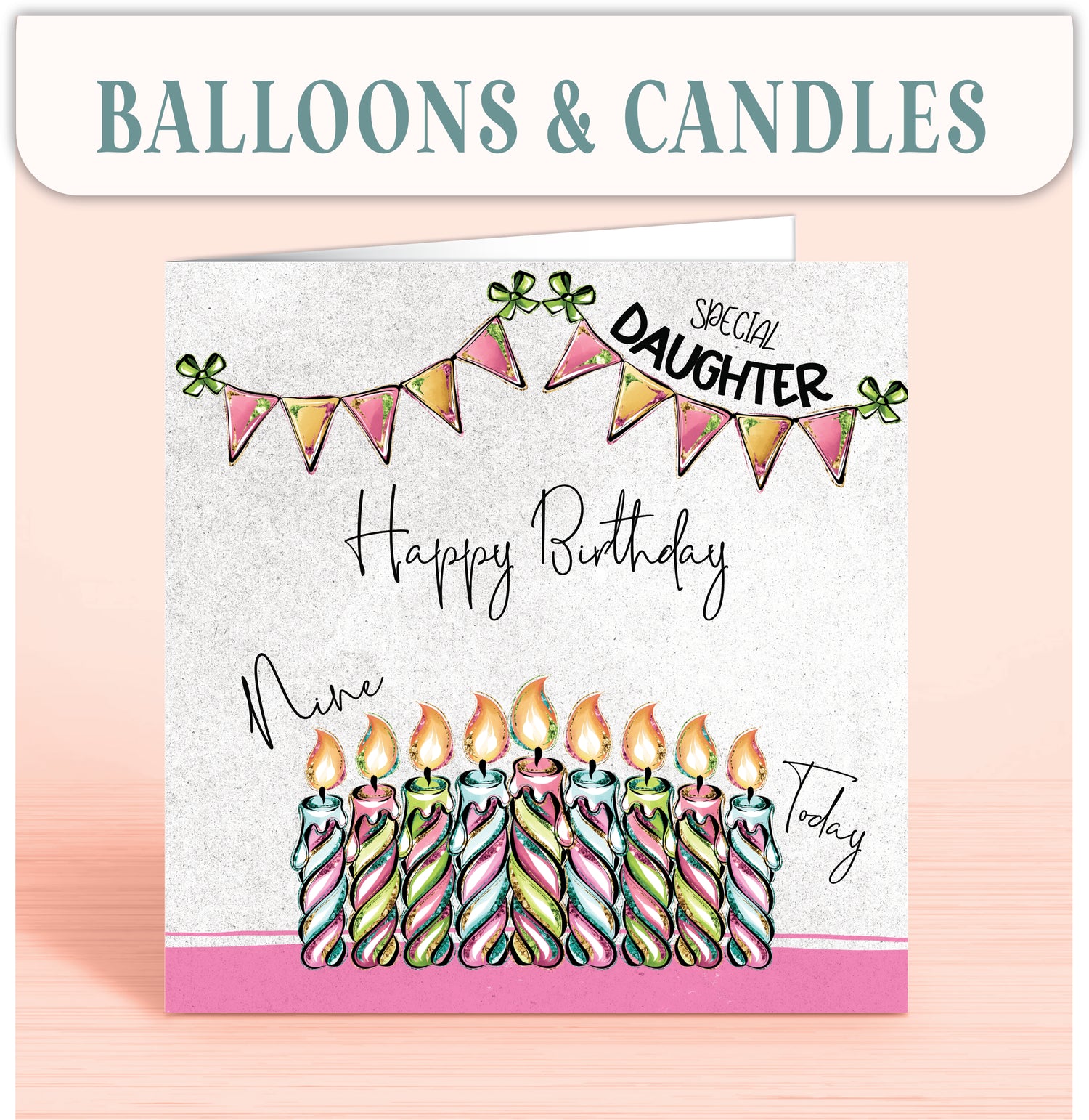 Balloons Birthday Cards, Candles Birthday Cards | Oliver Rose Designs