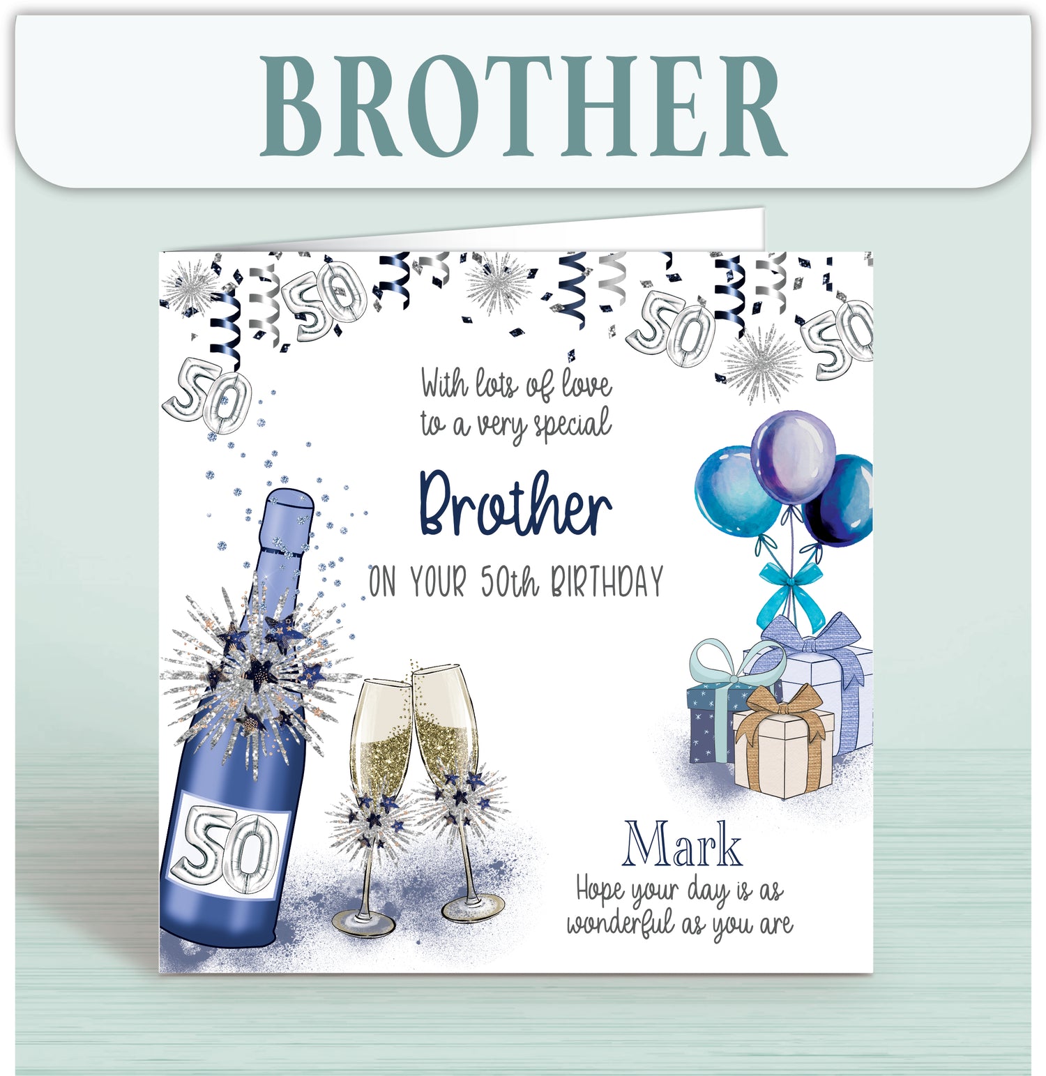 Personalised Brother Birthday Cards - Oliver Rose Designs