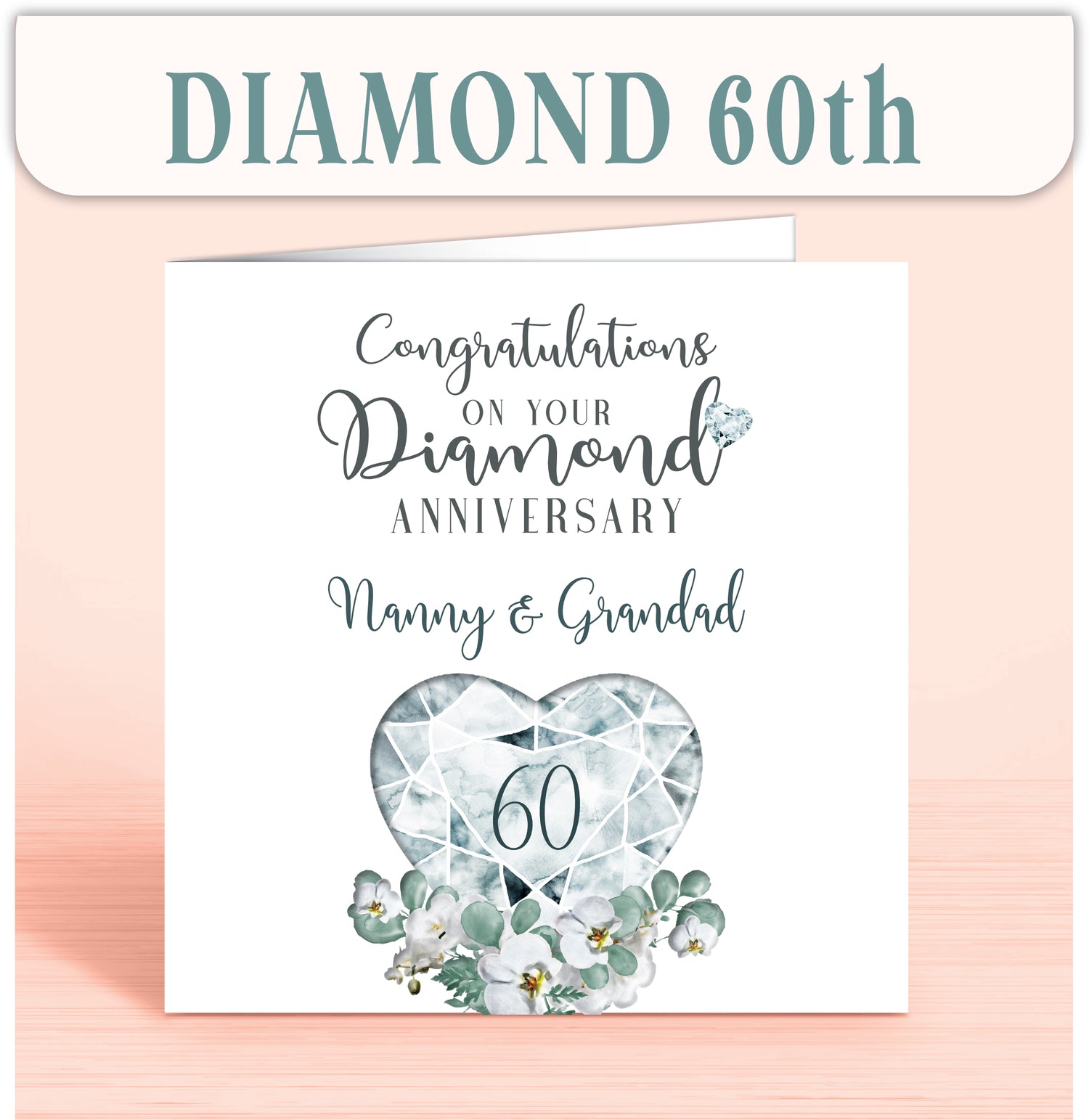 Diamond 60th Anniversary Cards - Oliver Rose Designs