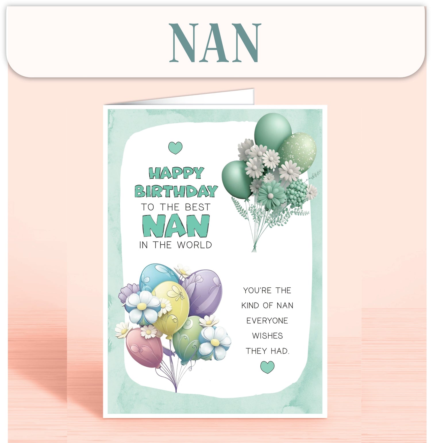 Nan Birthday Cards, Personalised Birthday Cards for Nan, Grandma, Nanny