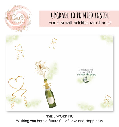 Personalised Engagement Card | Green Bubbly