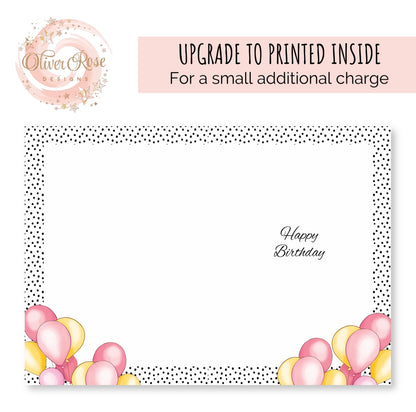 Niece Personalised Birthday Card Pink Polkadot