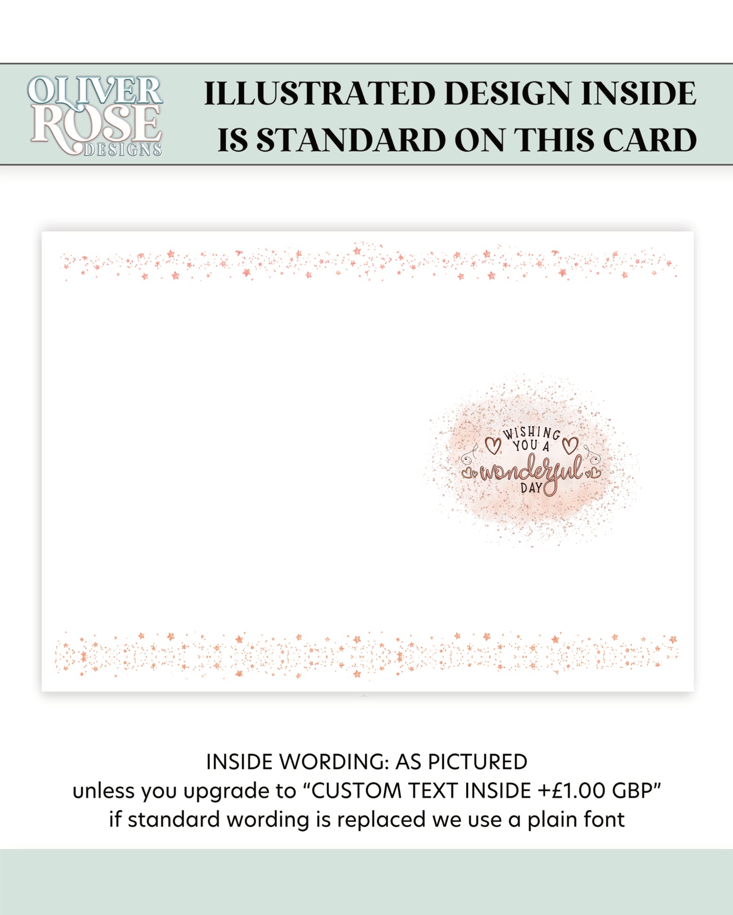 Personalised Birthday Card for Her, Rose Gold Effect (8x6 inches)