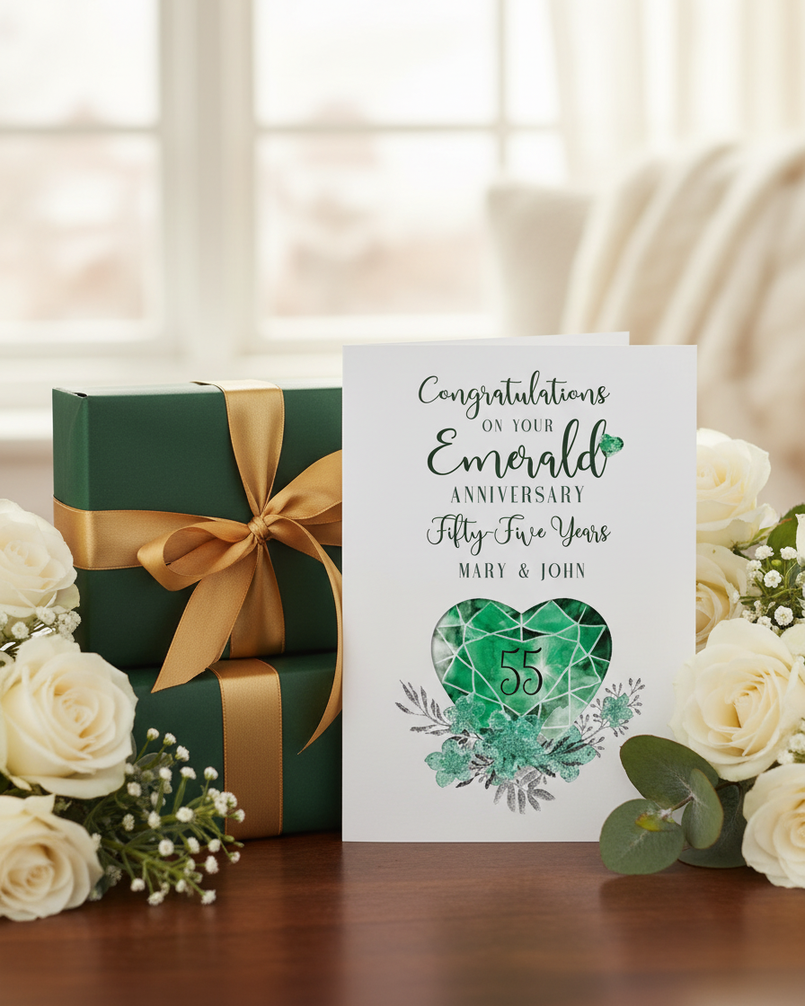Anniversary card with gift boxes