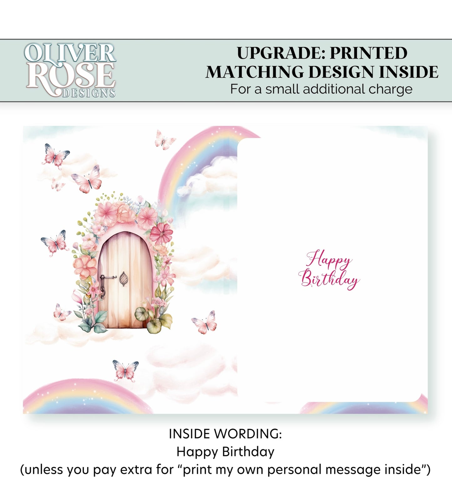 Fairy House Personalised Birthday Card - Brown Hair
