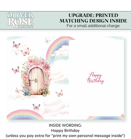 Fairy House Personalised Birthday Card - Brown Hair