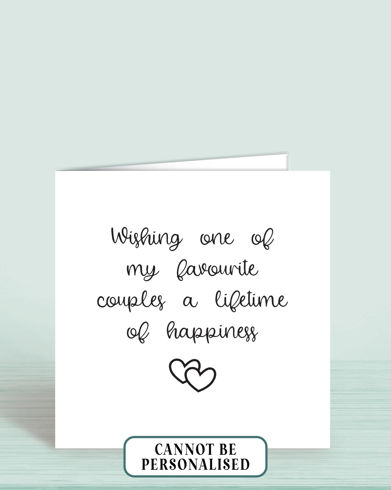 Wedding Day Card - Lifetime of Happiness (6x6 inches)