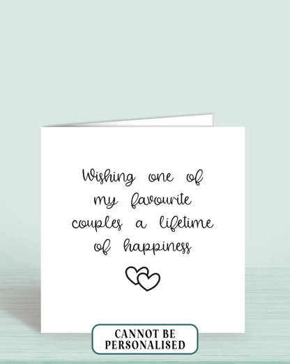 Wedding Day Card - Lifetime of Happiness (6x6 inches)