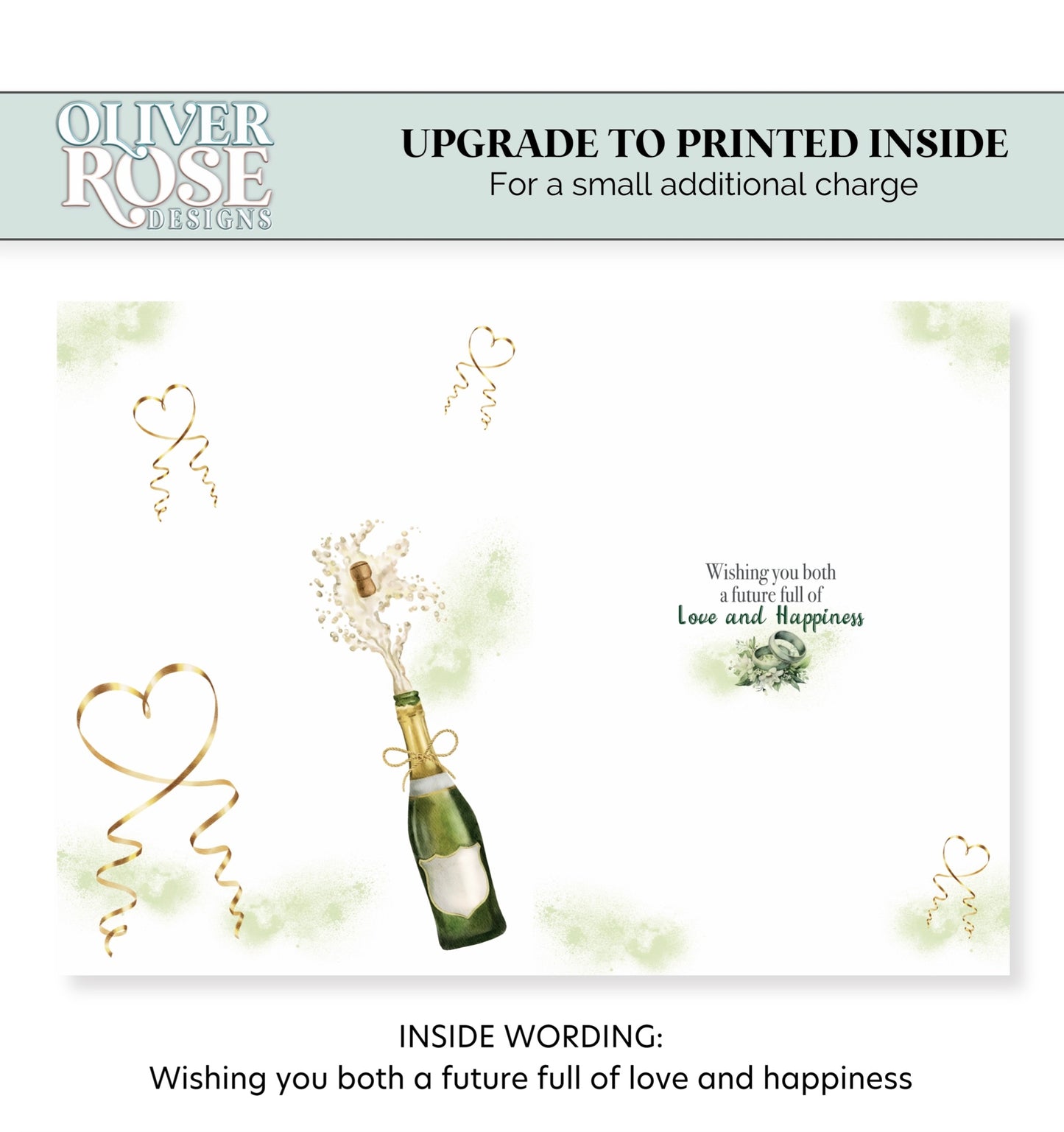 Personalised Wedding Day Card | Green Bubbly