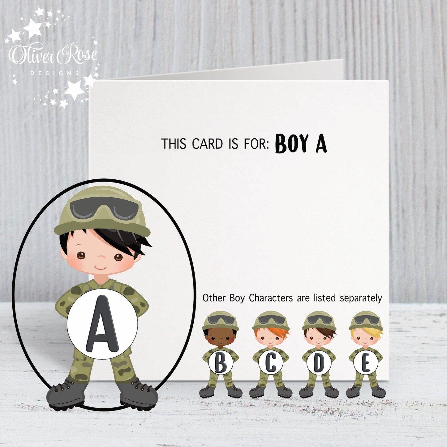 Boys Army Tank Theme Birthday Card (Boy A)