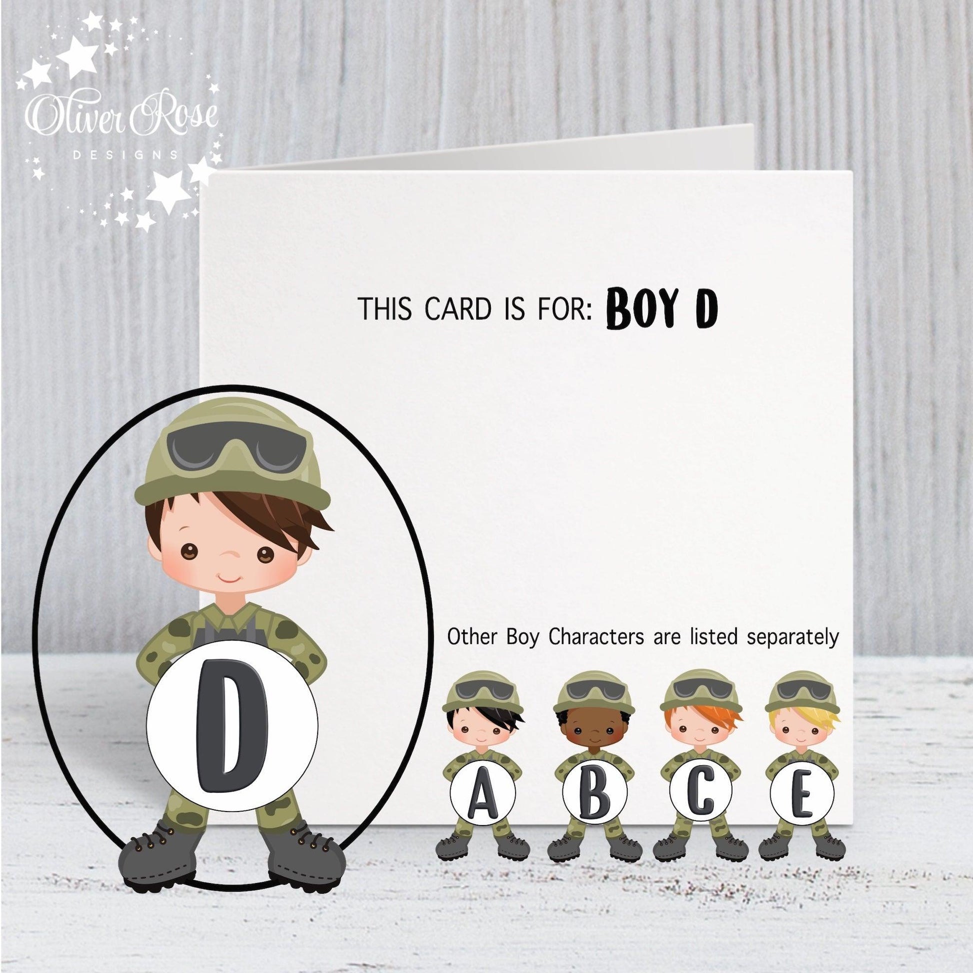 Boys Army Tank Theme Birthday Card (Boy D)