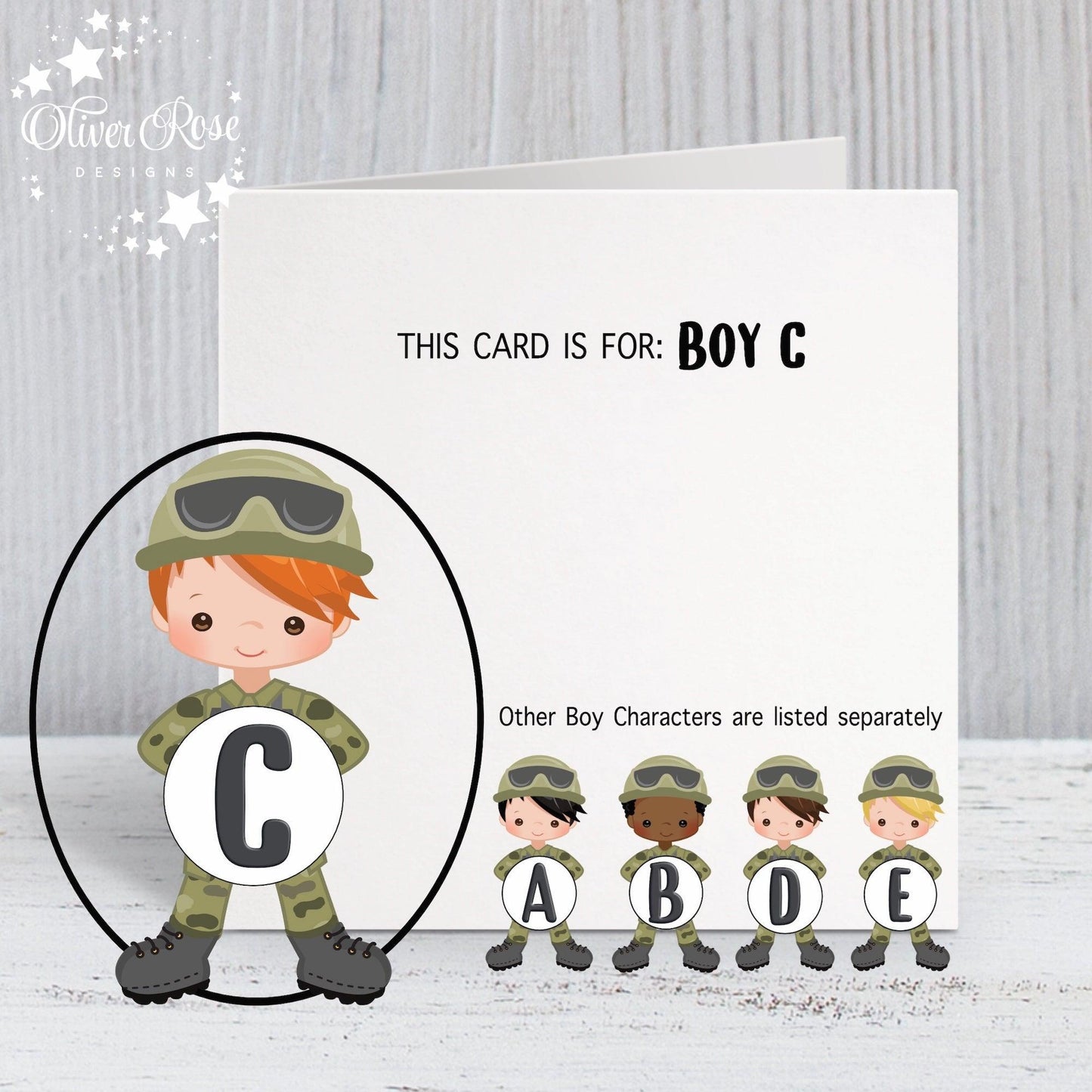 Boys Army Tank Theme Birthday Card (Boy C)