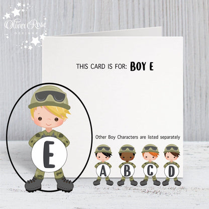 Boys Army Tank Theme Birthday Card (Boy E)