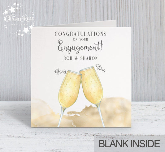 Engagement Card, Congratulations on your engagement, Personalised Card