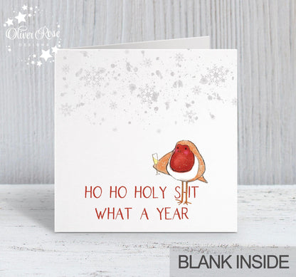 Jolly Robin Christmas Card Collection | Ho Ho Holy S*it...What A Year | Oliver Rose Designs