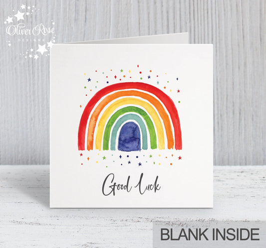 Rainbow Gratitude / Encouragement Card (5.75" Square) - Oliver Rose Designs